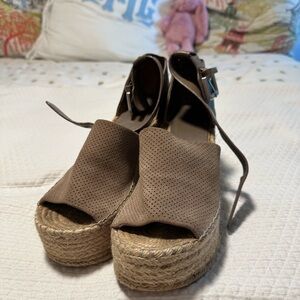Marc Fisher Brown Wedge Espadrilles